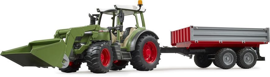 Игрушечный трактор "Fendt Vario 211" с фронтальным погрузчиком и прицепом. 02182 фото