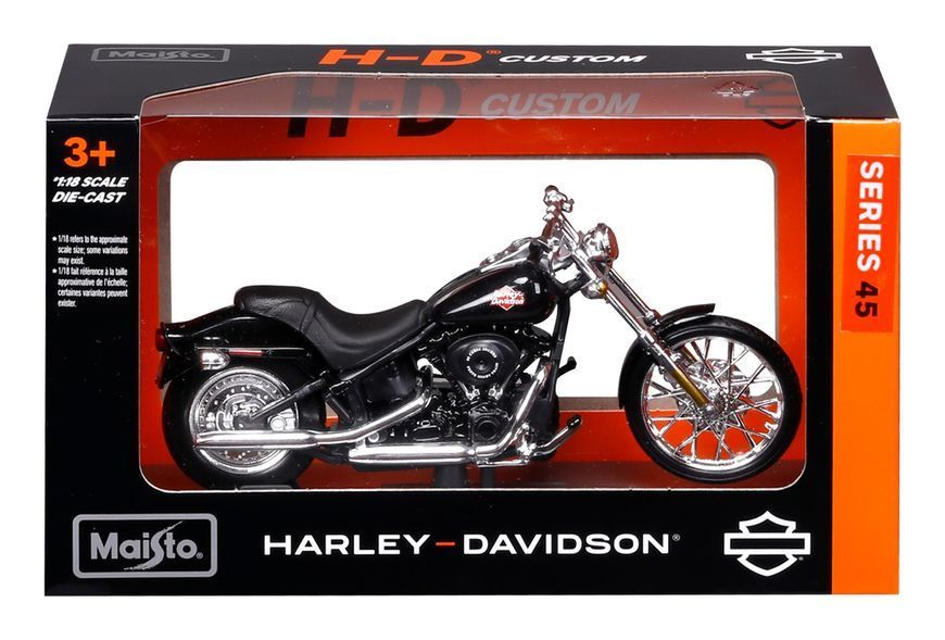 Мотоцикл іграшковий "Harley-Davidson Series 45", масштаб 1:18 (24913 HARLEY DAVIDSON ~ 1:18 2002 FXSTB NIGHT TRAIN - METALLIC BLACK) 39360-45-24913 фото