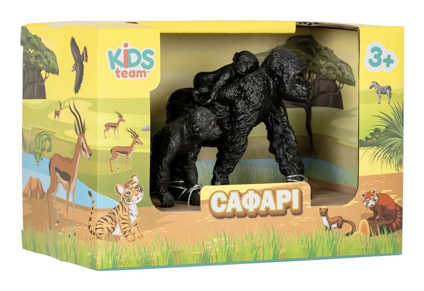 Набор игрушек-животных "Сафари" (самка Горилла и дети) Q9899-A26-2 фото