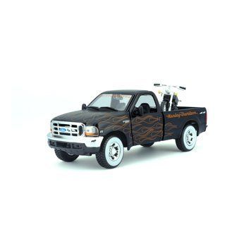 Набір іграшковий Harley-Davidson: машинка 1:27 1999 Ford F-350 Super Duty Pickup, мотоцикл 1:24 32181 фото