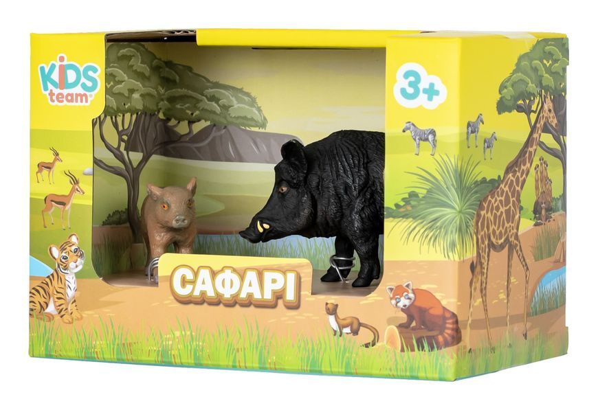 Набір іграшок тварини "Сафарі" (Дикий кабан чорний та дитинча) Q9899-A33-1 фото